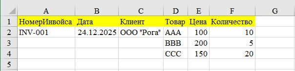 Подготовка данных в Excel